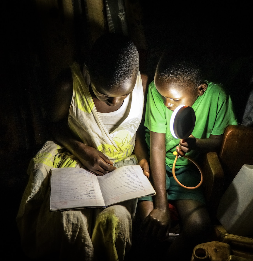 Reading at night using a tiny solar panel