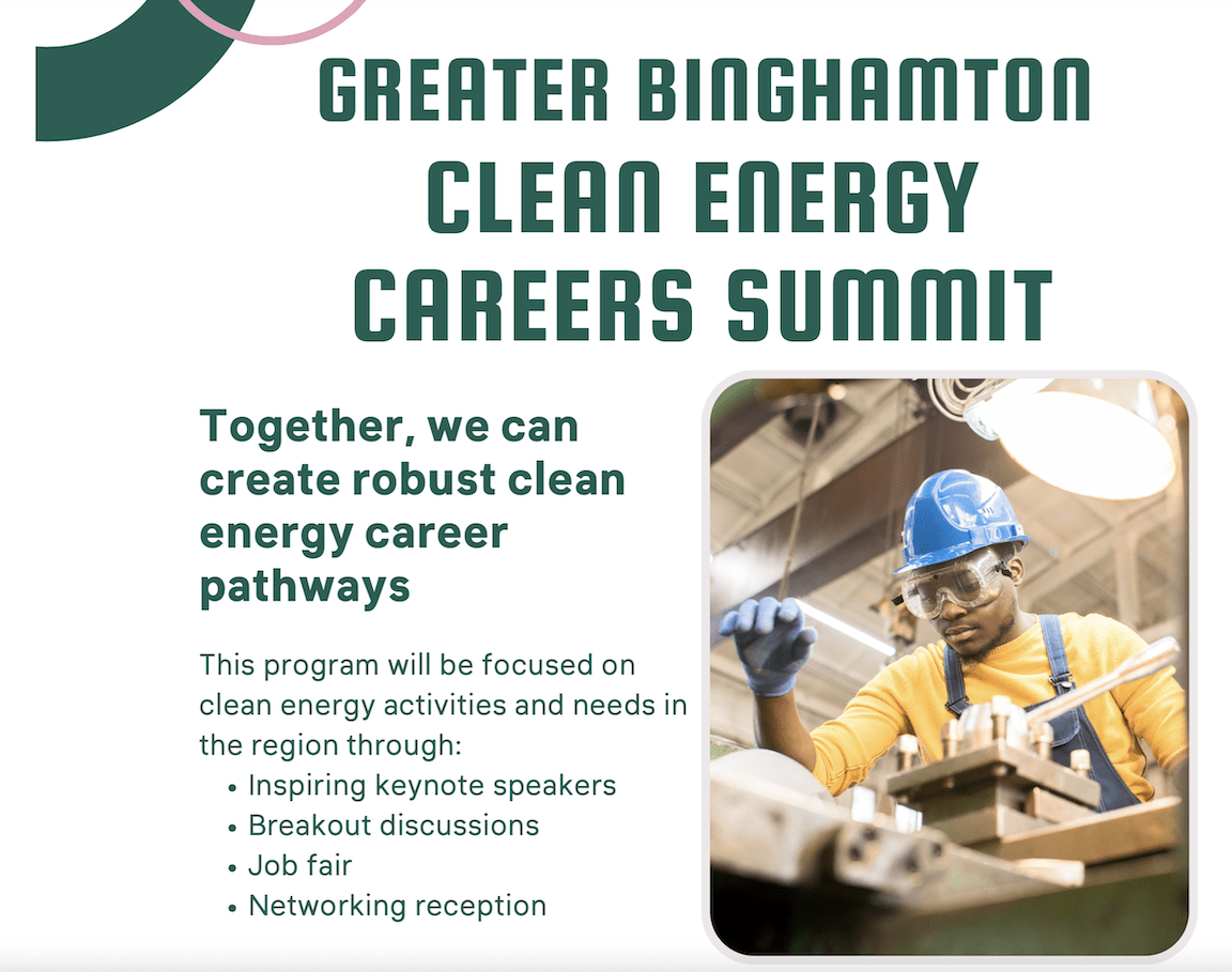 flyer from an upcoming regional clean energy careers summit