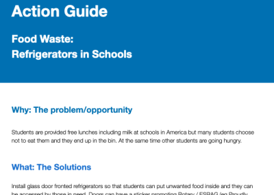 Food Waste: Refrigerators in Schools