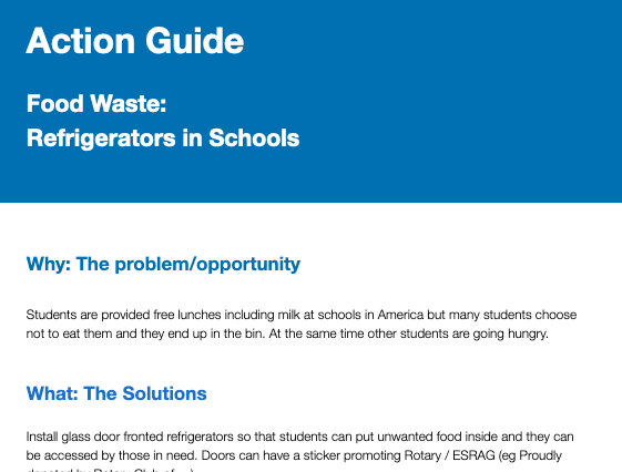Food Waste: Refrigerators in Schools